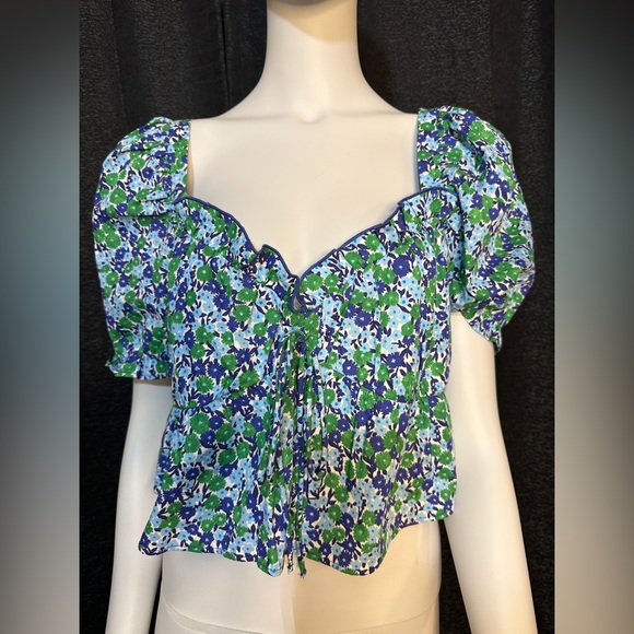 Zara floral crop top NWT - Size L - Picture 3 of 8